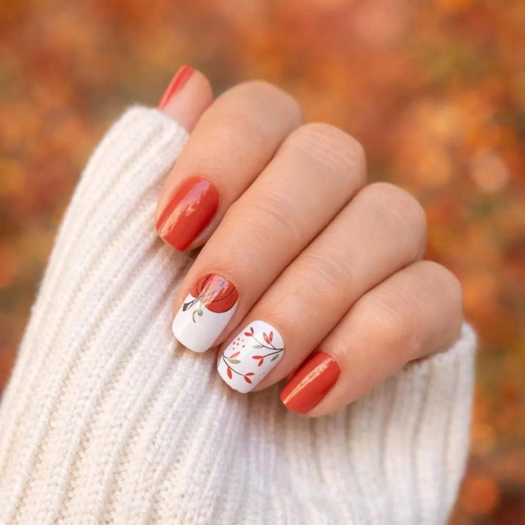 Cinnamon swirl nail design