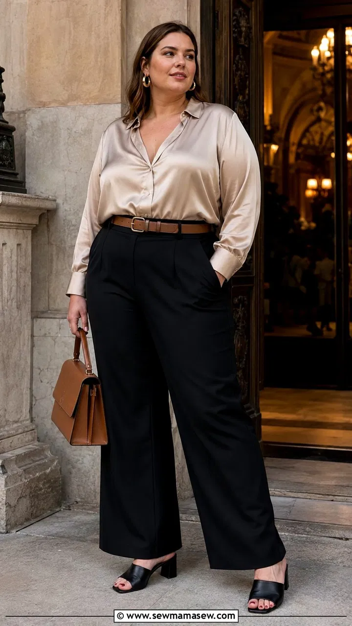 Plus size camel knit two-piece set date night outfit