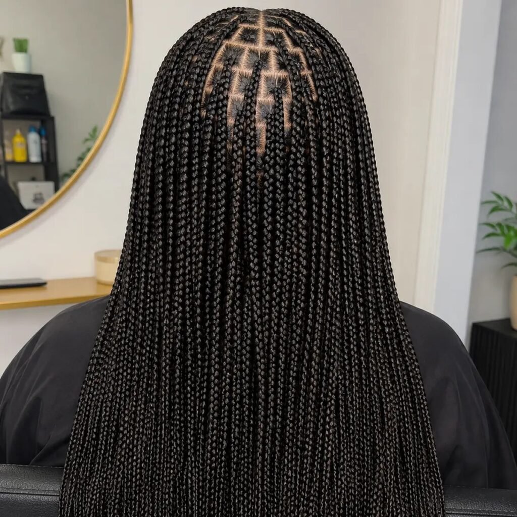 Knotless box braids hairstyle