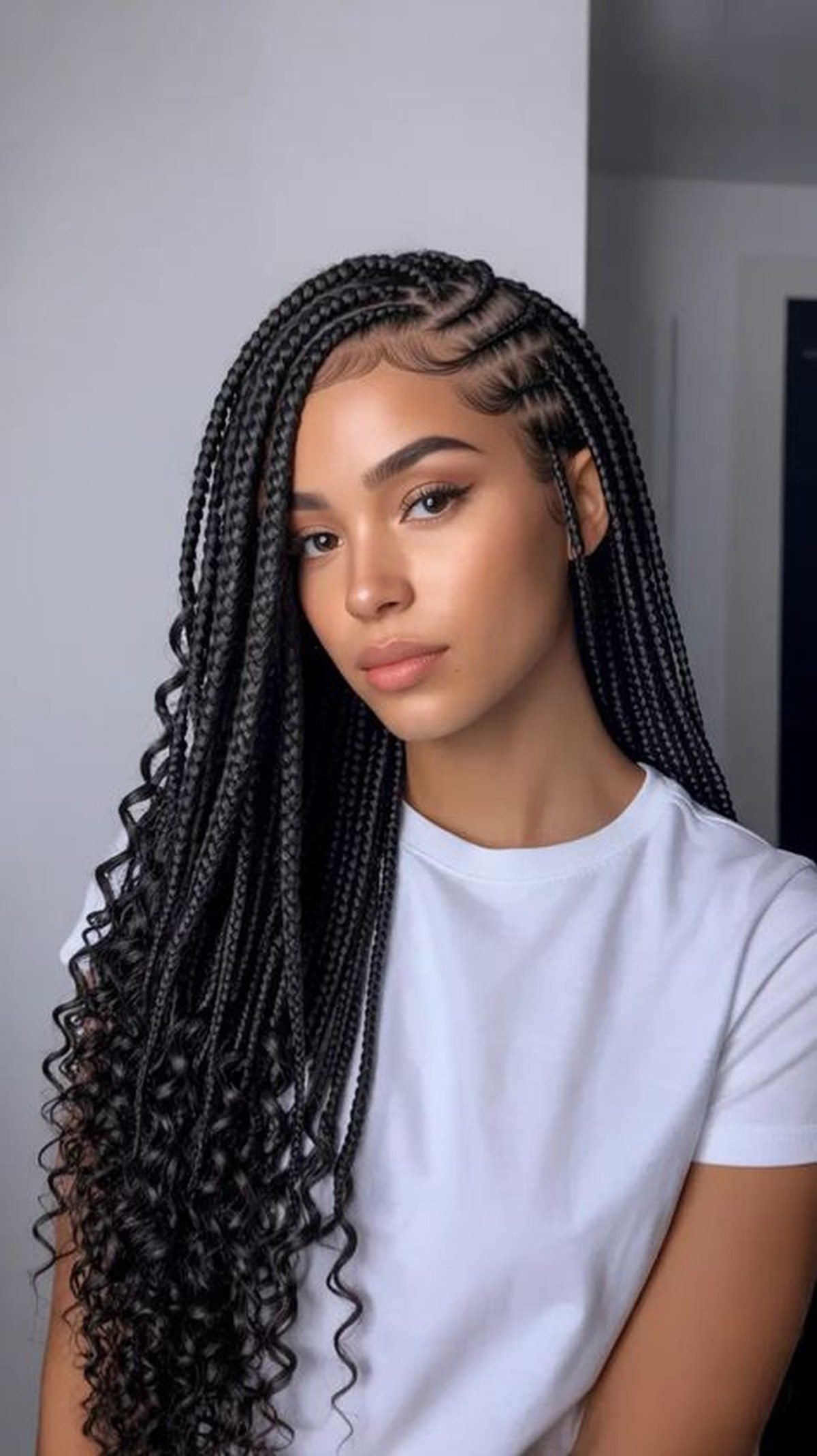 Goddess braids hairstyle