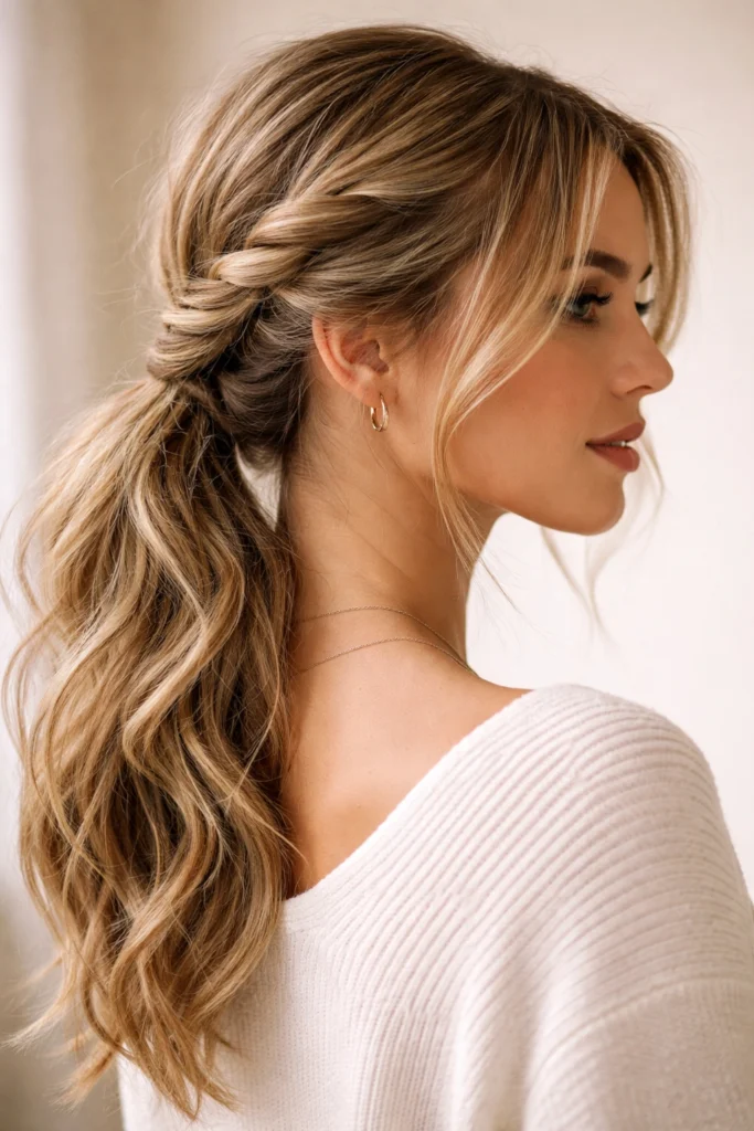 Rope-Braid Low Ponytail