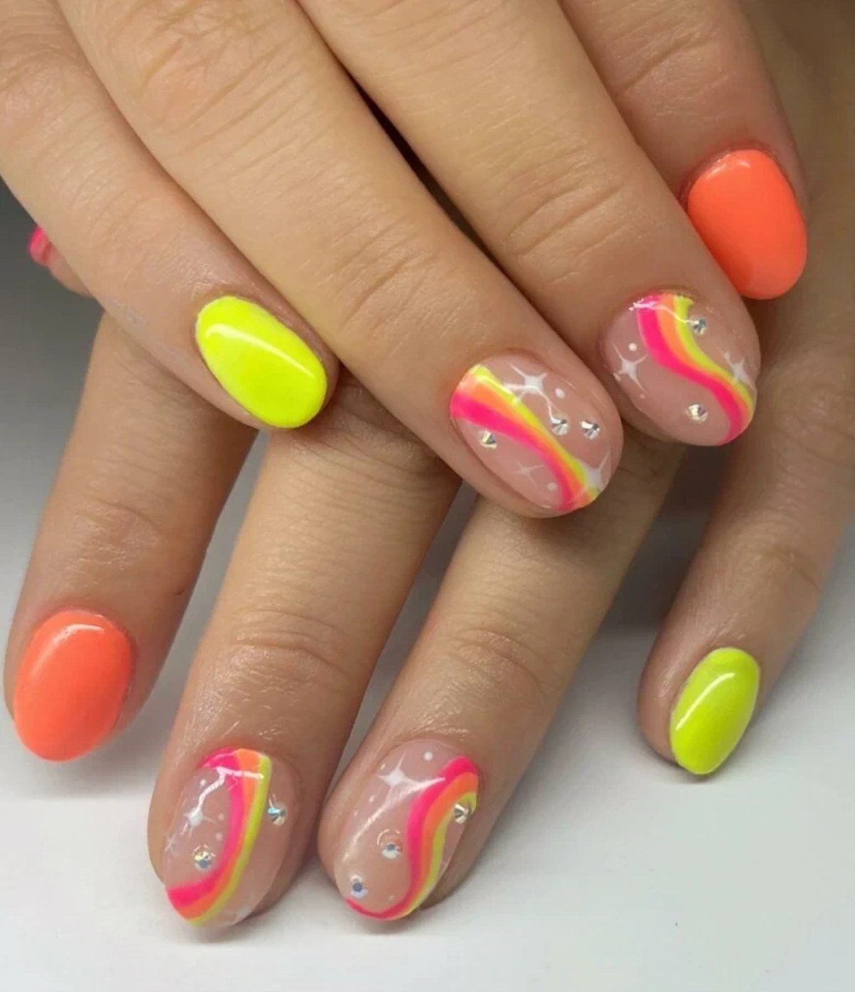 Short almond nude nails homecoming