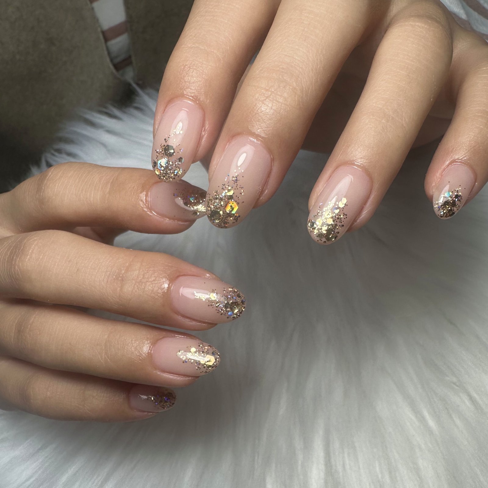 Rhinestone accent nails homecoming sparkly