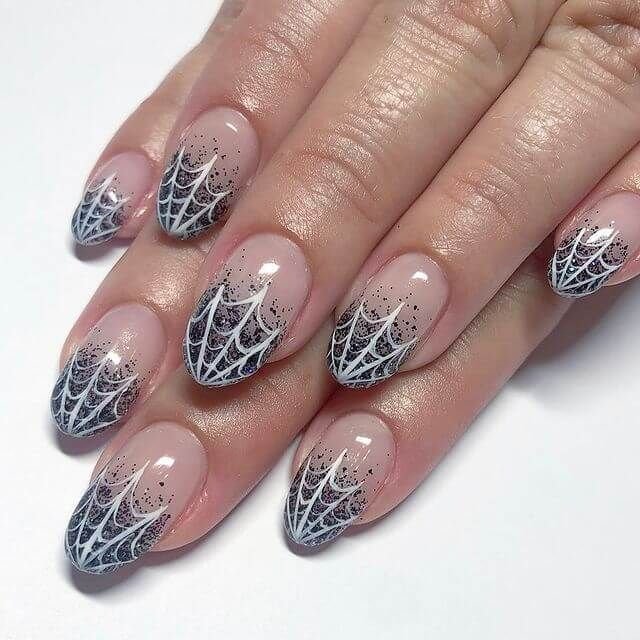 Sheer Nude With Black Spiderwebs