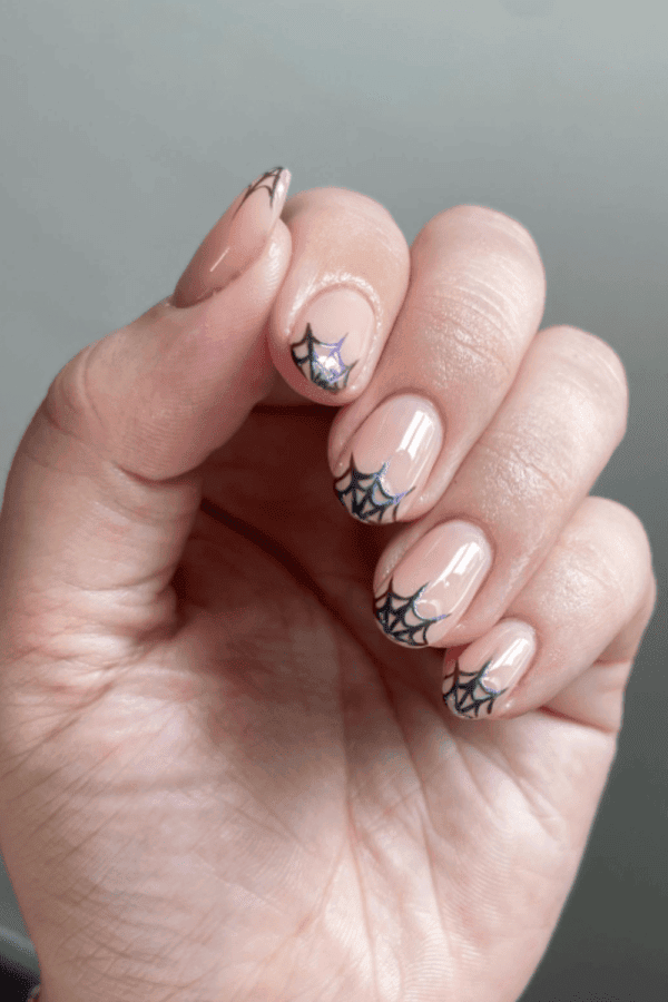 Sheer Black With Silver Webs