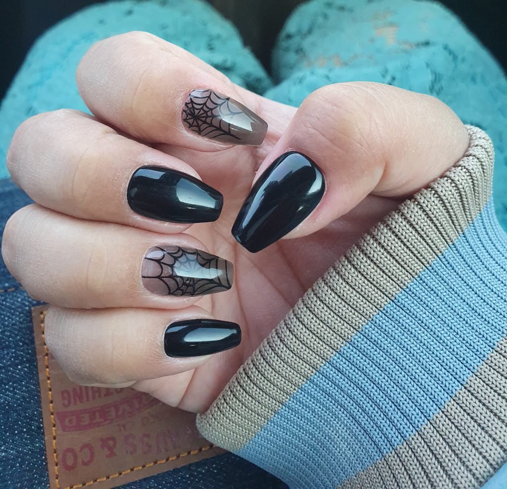 Nude Jelly With Web French Tips