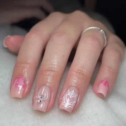 Sheer Coffin With Web Ombré