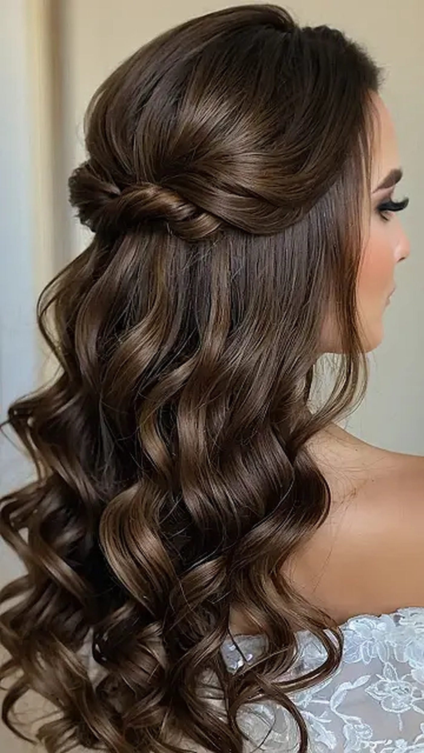 Twisted Rope Half-Up With Loose Curls