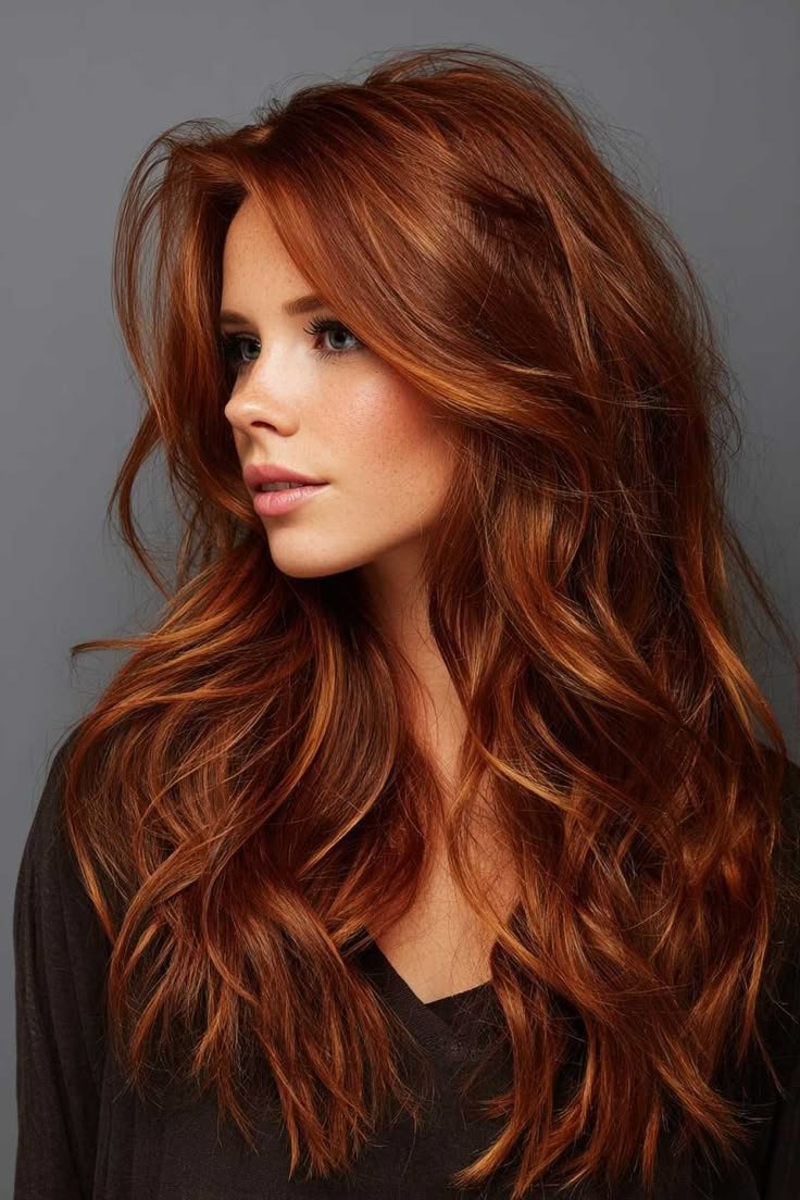 10. Auburn with Face-Framing Highlights