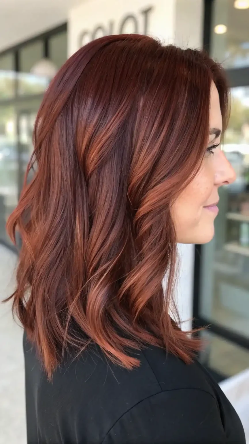 16. Subtle Auburn Tint for Brunettes