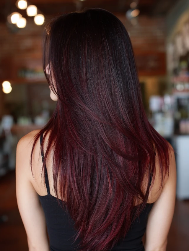 2. Cherry Cola Balayage