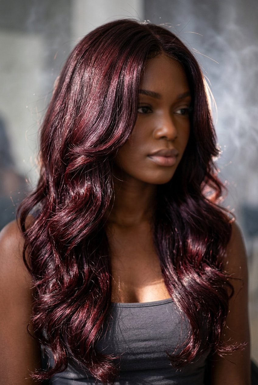 9. Cherry Cola on Black Hair