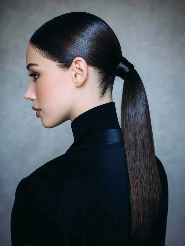 19. Sleek Low Ponytail Twist