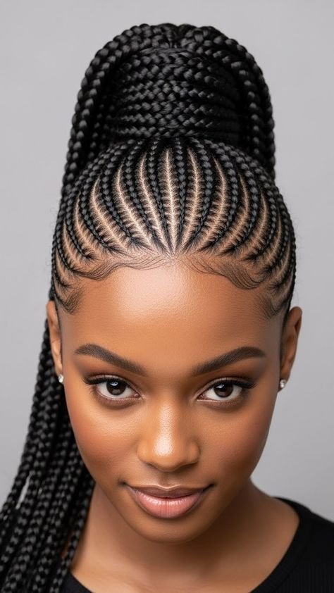 7. Cornrows with Designs