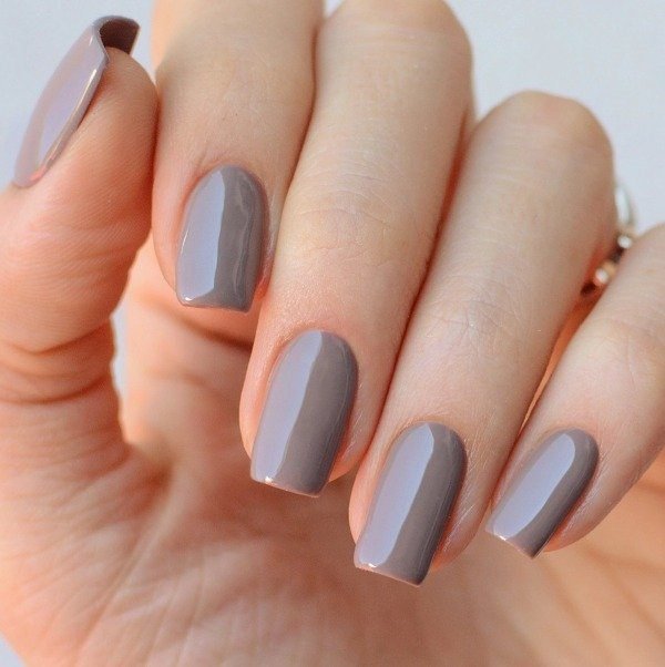 Foggy warm grey taupe nail polish manicure