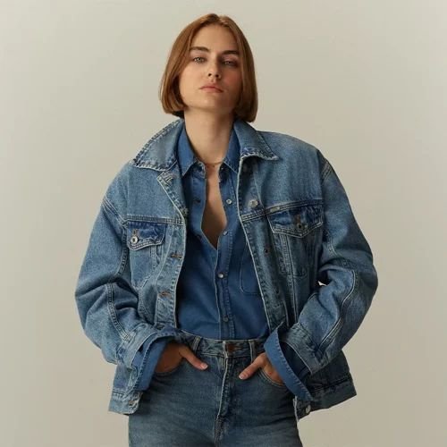 The Classic: Denim Jacket, White Tee, Black Jeans