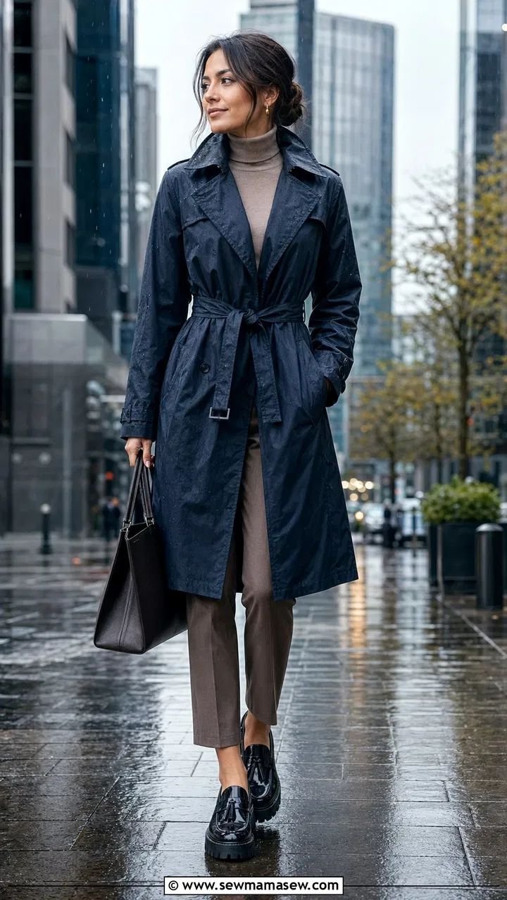 Rain Jacket Over Athleisure Set