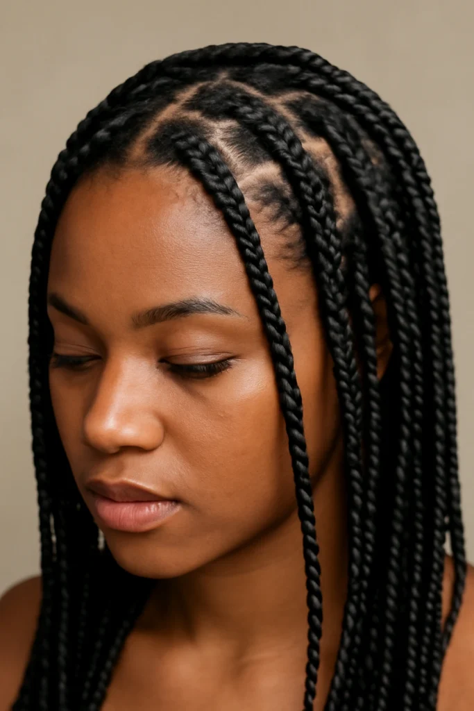 Burgundy Knotless Braids