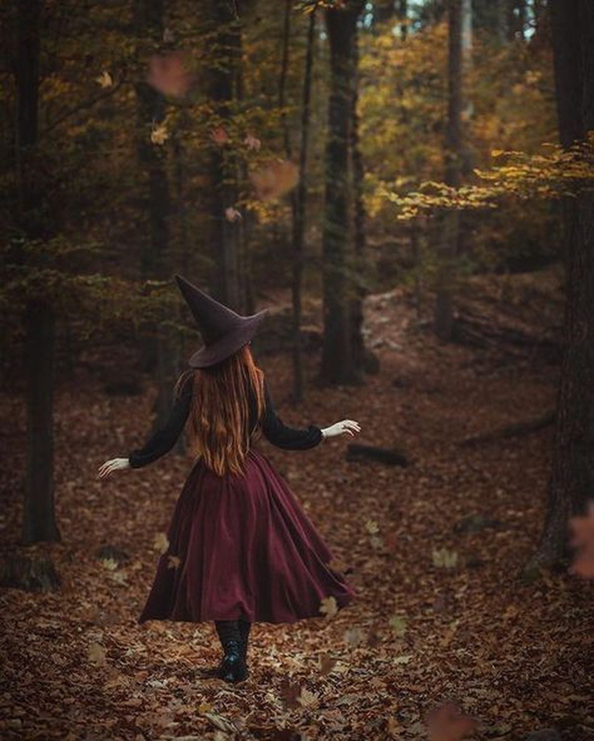 Black turtleneck with plaid mini skirt and tights, a witchy preppy October outfit