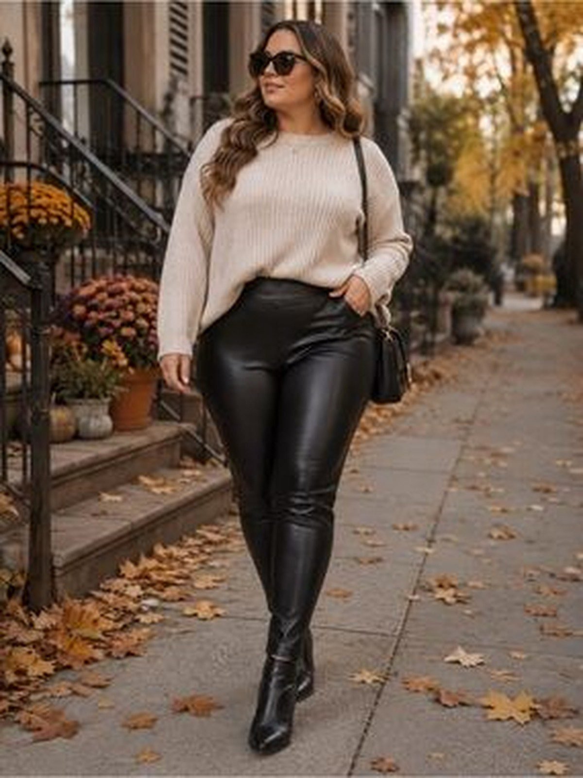 Plus size utility shacket with henley top and leggings for a rugged fall outfit