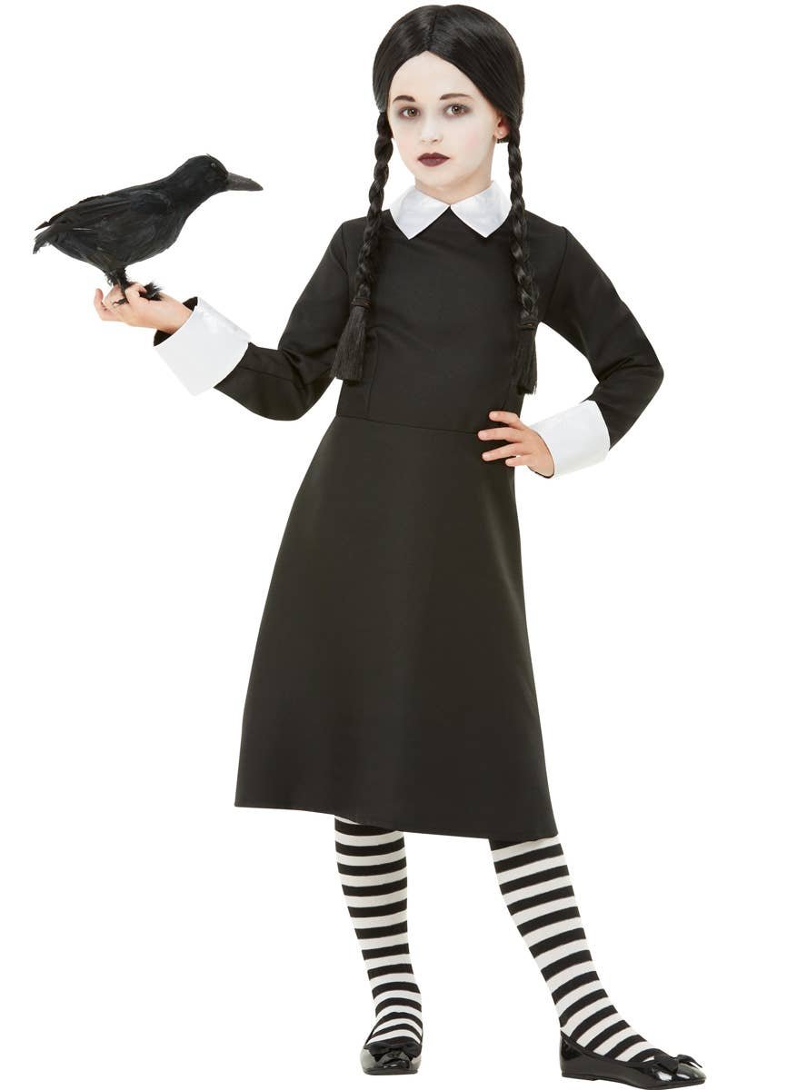 Gothic schoolgirl Halloween costume inspired by Wednesday Addams
