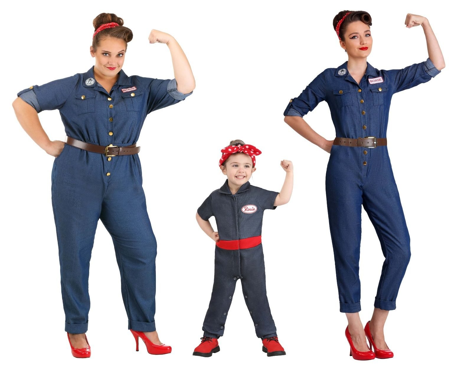 Woman dressed as Rosie the Riveter for Halloween