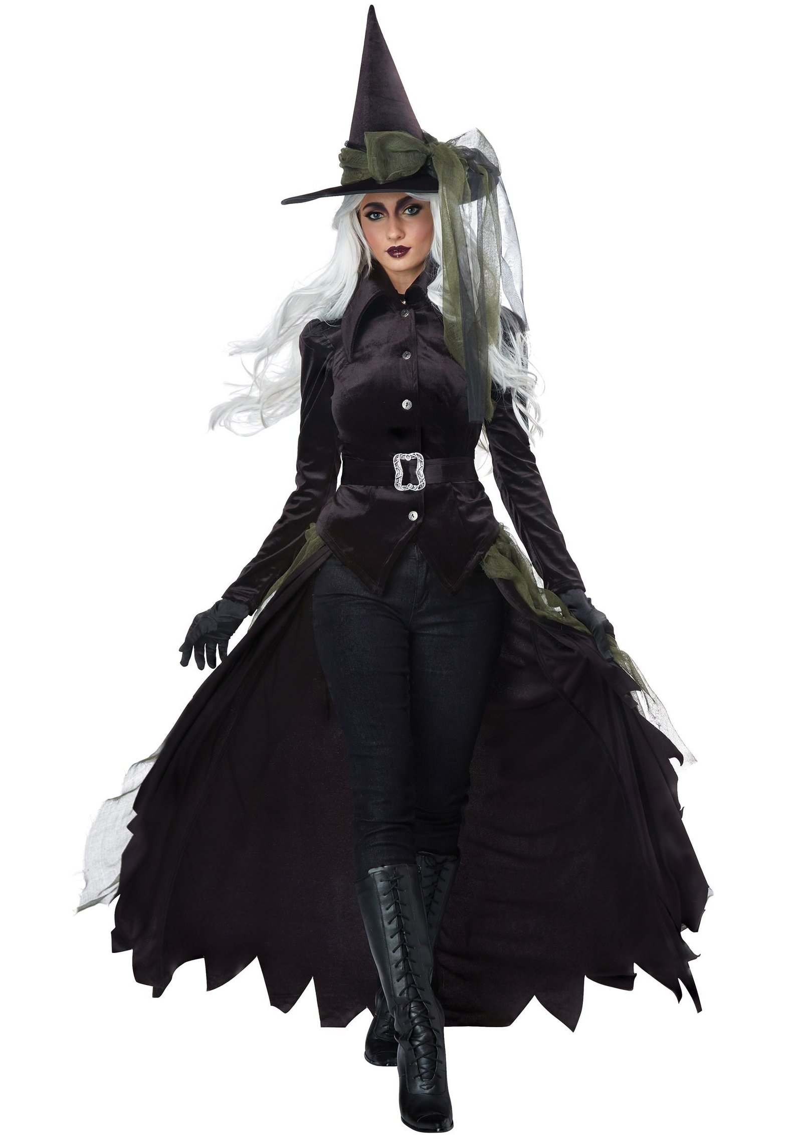 Woman in a boho witch Halloween costume